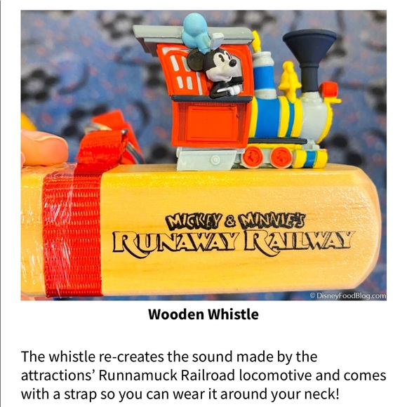 Disney Parks Mickey and Minnie’s Runaway Railway Wooden Whistle - Picture 3 of 9